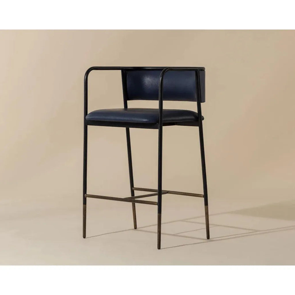 Brenan Leather Effortlessly Barstool - LOOMLAN - SUNPAN - Bar Stools