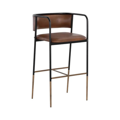 Brenan Leather Effortlessly Barstool - LOOMLAN - SUNPAN - Bar Stools