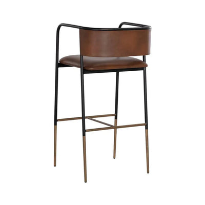 Brenan Leather Effortlessly Barstool - LOOMLAN - SUNPAN - Bar Stools