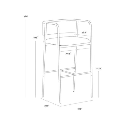 Brenan Leather Effortlessly Barstool - LOOMLAN - SUNPAN - Bar Stools