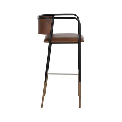 Brenan Leather Effortlessly Barstool - LOOMLAN - SUNPAN - Bar Stools