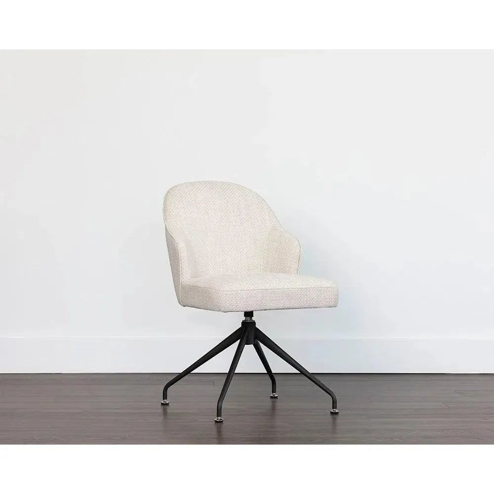 Bretta Leather Swivel Armless Dining Chair - LOOMLAN - SUNPAN - Dining Chairs