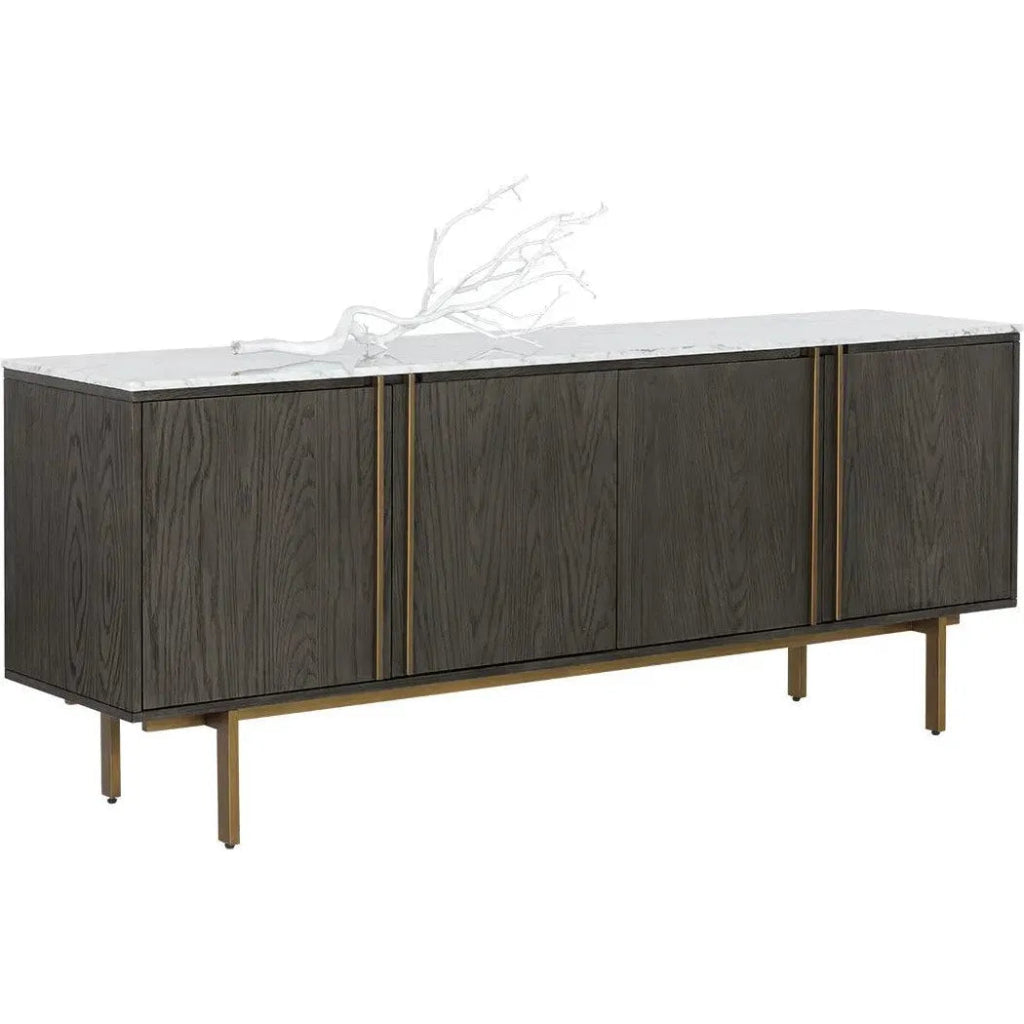 Briar Wooden Marble Top Sideboard - LOOMLAN - SUNPAN - Sideboards