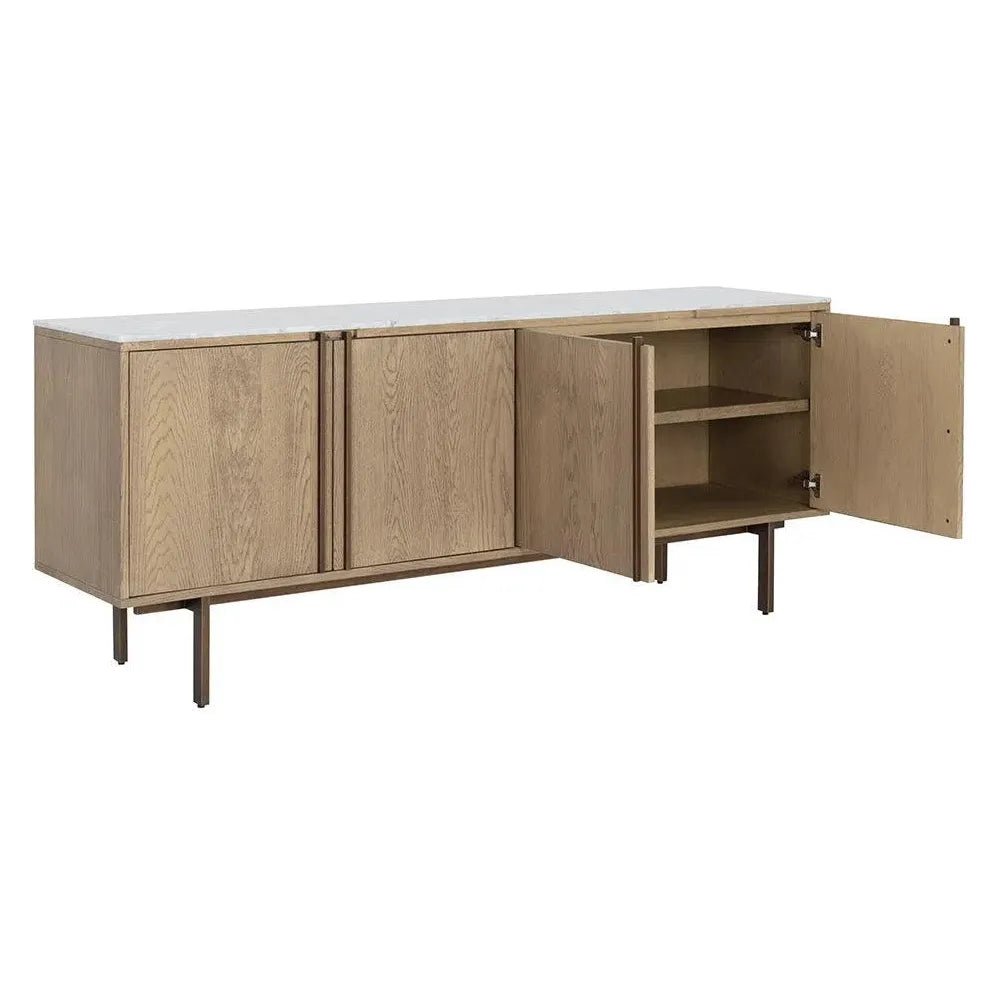 Briar Wooden Marble Top Sideboard - LOOMLAN - SUNPAN - Sideboards