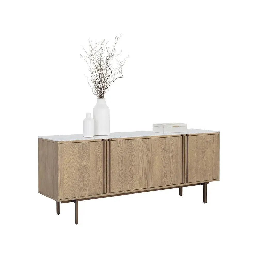 Briar Wooden Marble Top Sideboard - LOOMLAN - SUNPAN - Sideboards