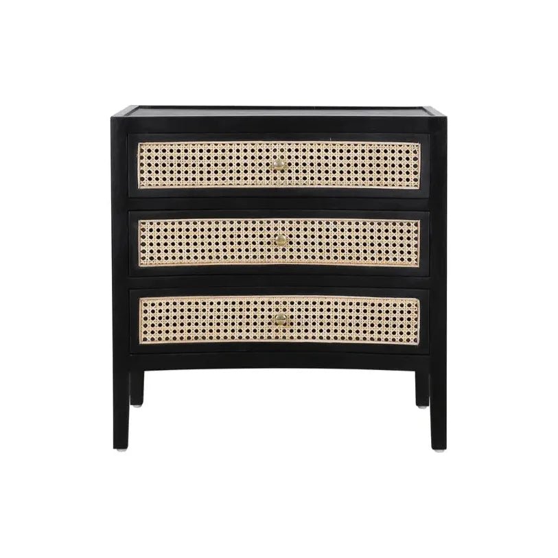 Bricee Sustainable Wood 3 Drawers Side Table - LOOMLAN - Artesia - Nightstands