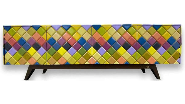 Bright Rainbow Diamond Wood Credenza - LOOMLAN - Victor Betancourt - Sideboards
