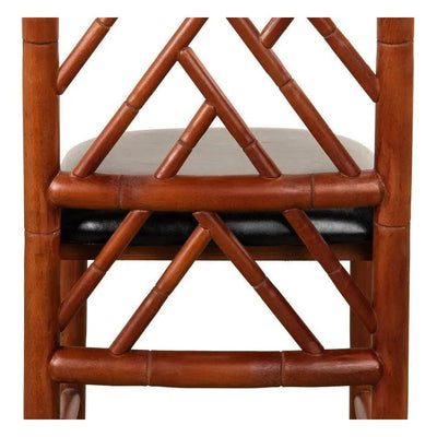 Brighton Bamboo Leather Dining Chair 2PC - LOOMLAN - Sarreid - Dining Chairs