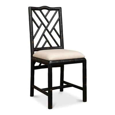 Brighton Bamboo Leather Dining Chair 2PC - LOOMLAN - Sarreid - Dining Chairs