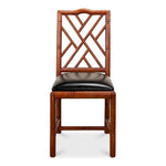 Brighton Bamboo Leather Dining Chair 2PC - LOOMLAN - Sarreid - Dining Chairs