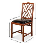 Brighton Bamboo Leather Dining Chair 2PC - LOOMLAN - Sarreid - Dining Chairs