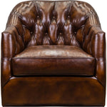 Brighton Leather Luxury Swivel Chair - LOOMLAN - Club Chairs