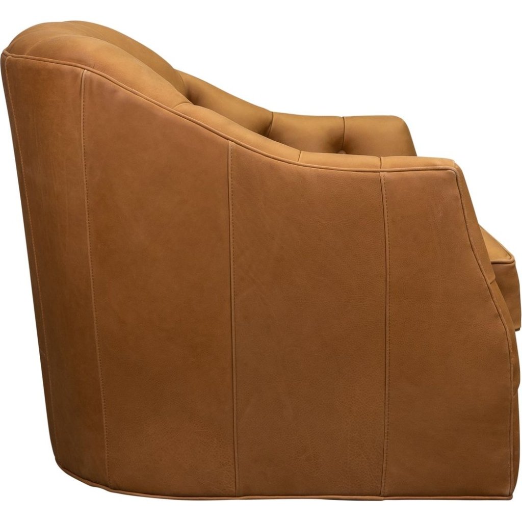 Brighton Leather Luxury Swivel Chair - LOOMLAN - Club Chairs