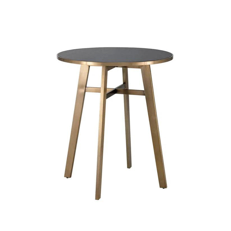 Bronx Bar Table Modern With Black Glass Top - LOOMLAN - SUNPAN - Bar Tables