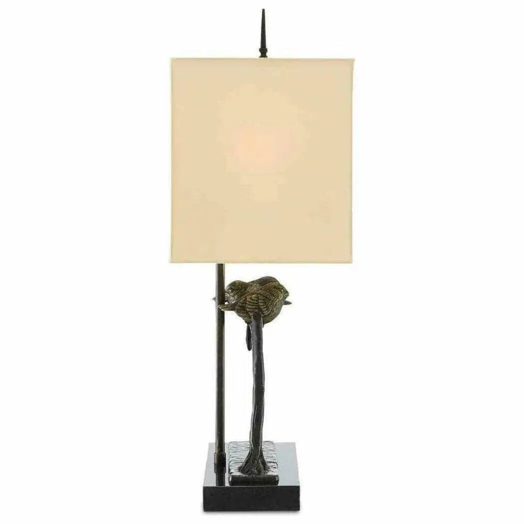 Bronze Black Sparrow Table Lamp - LOOMLAN - Currey & Co - Table Lamps