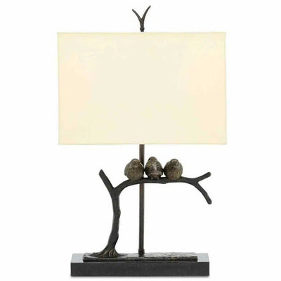 Bronze Black Sparrow Table Lamp - LOOMLAN - Currey & Co - Table Lamps