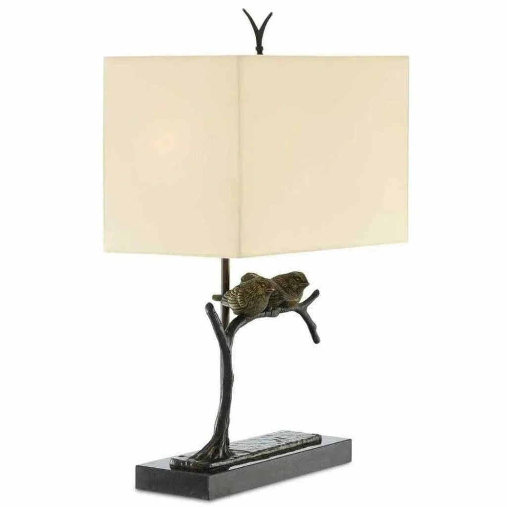 Bronze Black Sparrow Table Lamp - LOOMLAN - Currey & Co - Table Lamps