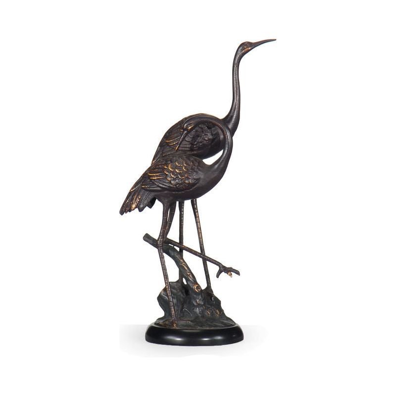 Bronze Cranes Sculpture Decorative Accent - LOOMLAN - Wildwood - Statues & Sculptures