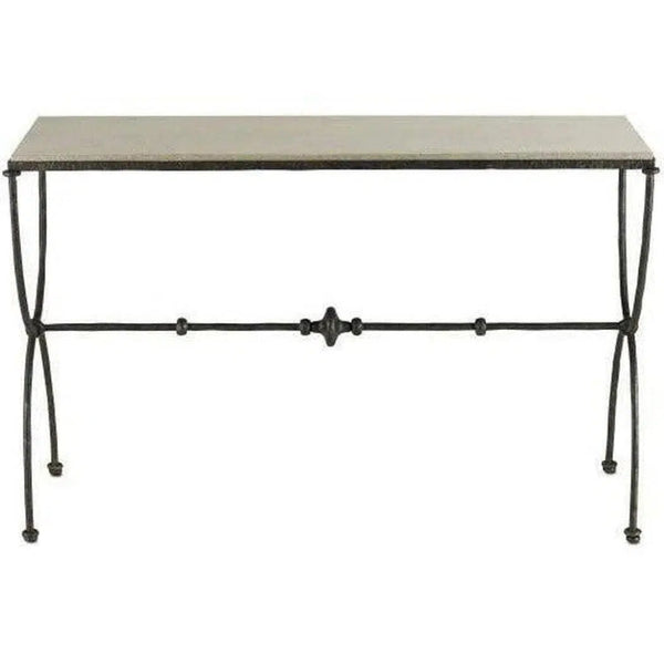 Bronze Polished Concrete Agora Console Table - LOOMLAN - Currey & Co - Console Tables