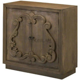 Brown Chiseled 2 Door Small Credenza Sunburn - LOOMLAN - LOOMLAN - Sideboards