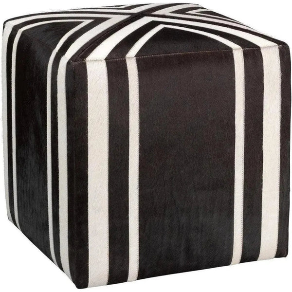 Brown Hide Nantucket Criss Cross Ottoman - LOOMLAN - Jamie Young - Ottomans