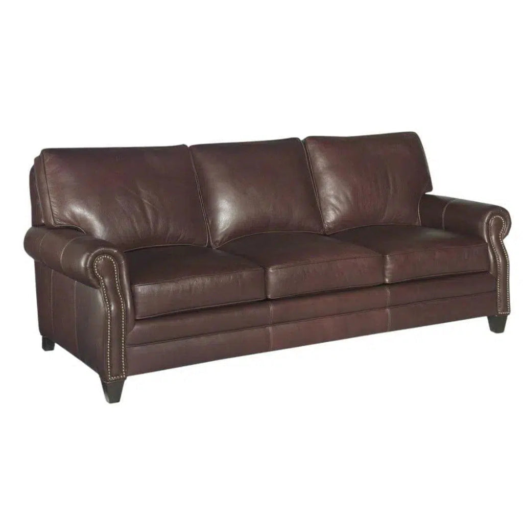 Brown Leather Sofa 3 Seater Leather Couch American Made - LOOMLAN - Uptown Sebastian - Sofas & Loveseats