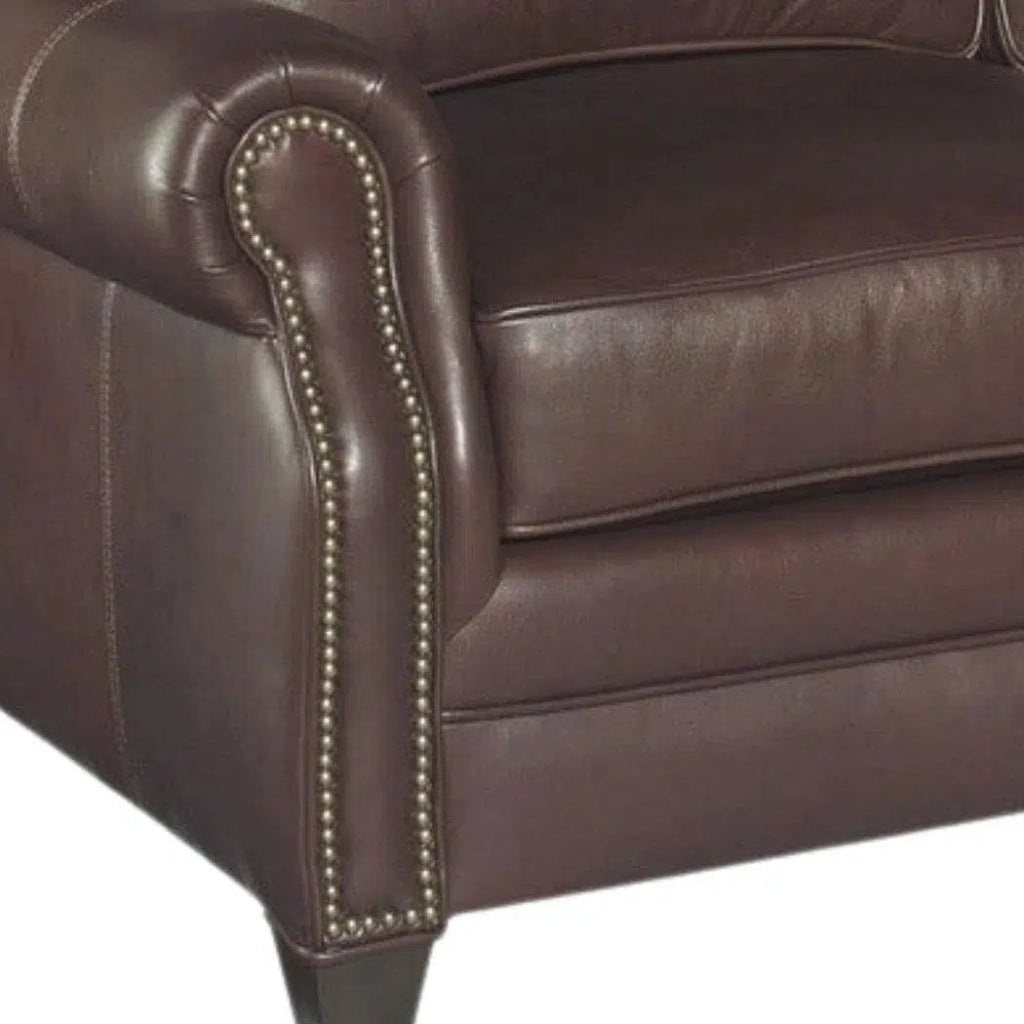 Brown Leather Sofa 3 Seater Leather Couch American Made - LOOMLAN - Uptown Sebastian - Sofas & Loveseats