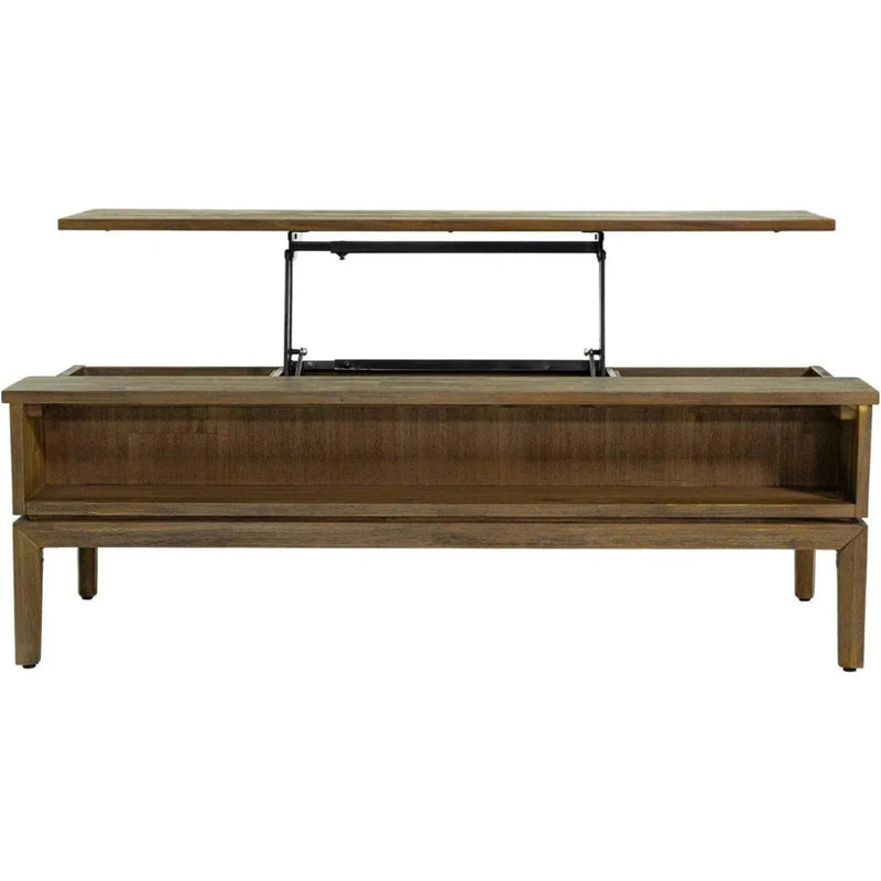 Brown Rectangle Coffee Table Lift & Storage - LOOMLAN - LH Imports - Coffee Tables