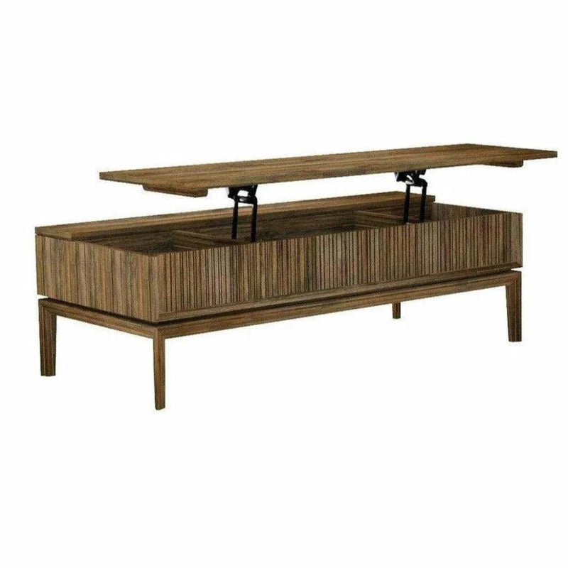 Brown Rectangle Coffee Table Lift & Storage - LOOMLAN - LH Imports - Coffee Tables