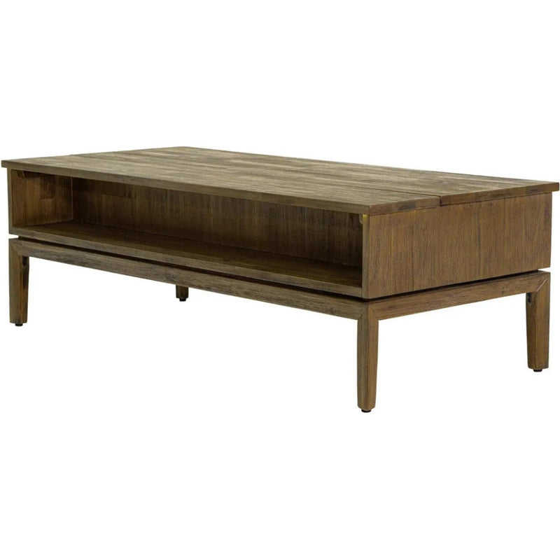 Brown Rectangle Coffee Table Lift & Storage - LOOMLAN - LH Imports - Coffee Tables