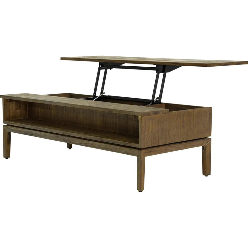 Brown Rectangle Coffee Table Lift & Storage - LOOMLAN - LH Imports - Coffee Tables