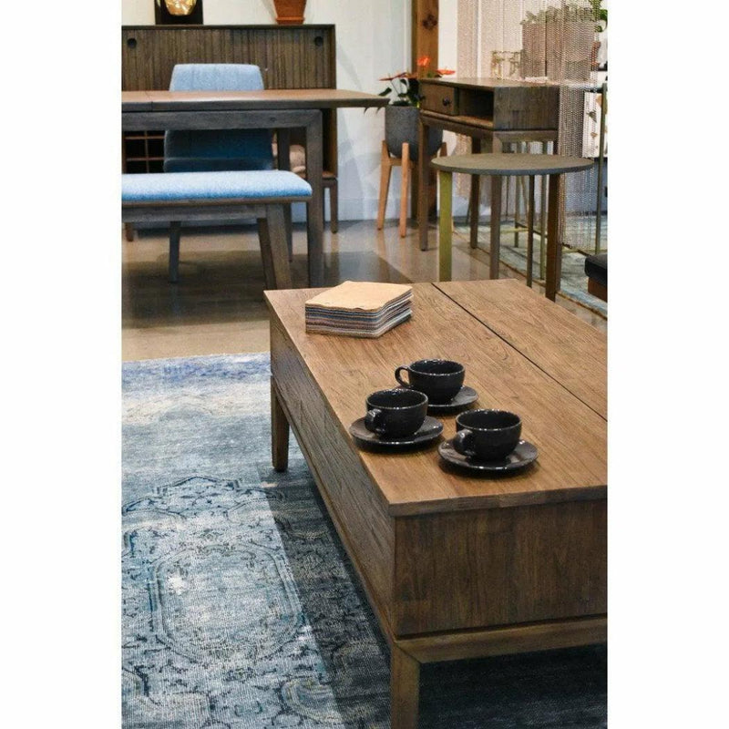 Brown Rectangle Coffee Table Lift & Storage - LOOMLAN - LH Imports - Coffee Tables