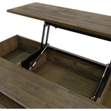 Brown Rectangle Coffee Table Lift & Storage - LOOMLAN - LH Imports - Coffee Tables