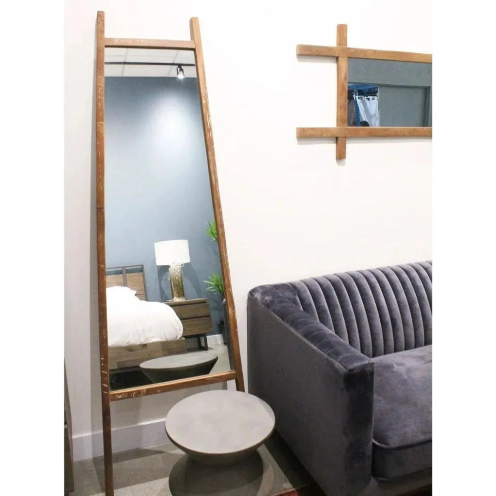 Brown Rectangle Floor Mirror Wood D - Bodhi Collection - LOOMLAN - LH Imports - Floor Mirrors