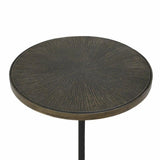 Brown Round Side Table Metal Top With Metal - LOOMLAN - LH Imports - Side Tables