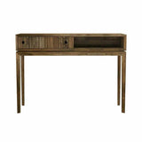 Brown Slim Console Table Drawers & Shelves - LOOMLAN - LH Imports - Console Tables