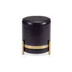 Bruce Black Round Foot Stool - LOOMLAN - Wildwood - Poufs and Stools