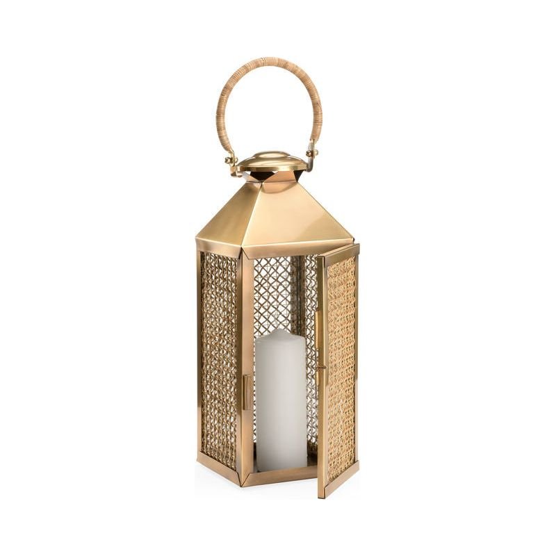 Brunching Handwoven Brown Cane Patio Lantern - LOOMLAN - Wildwood - Lanterns