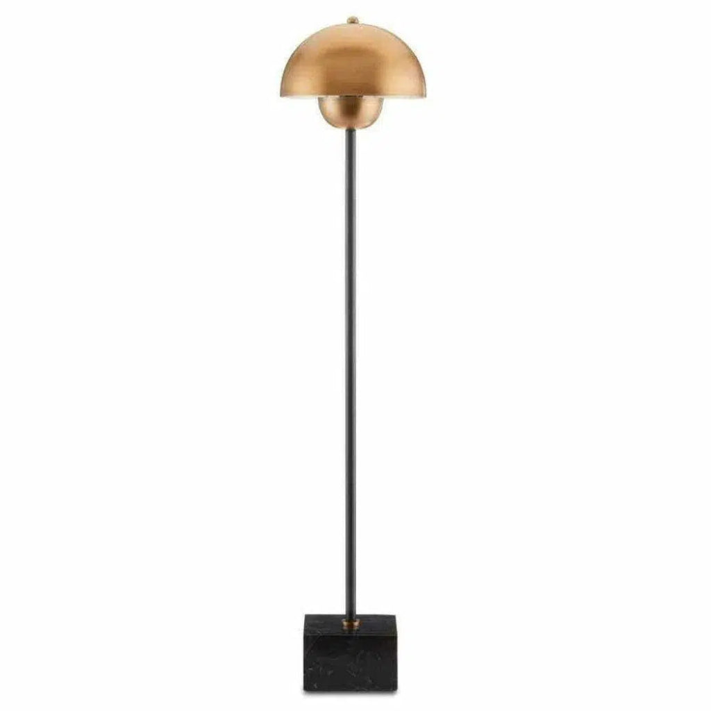 Brushed Brass Black La Rue Table Lamp - LOOMLAN - Currey & Co - Table Lamps