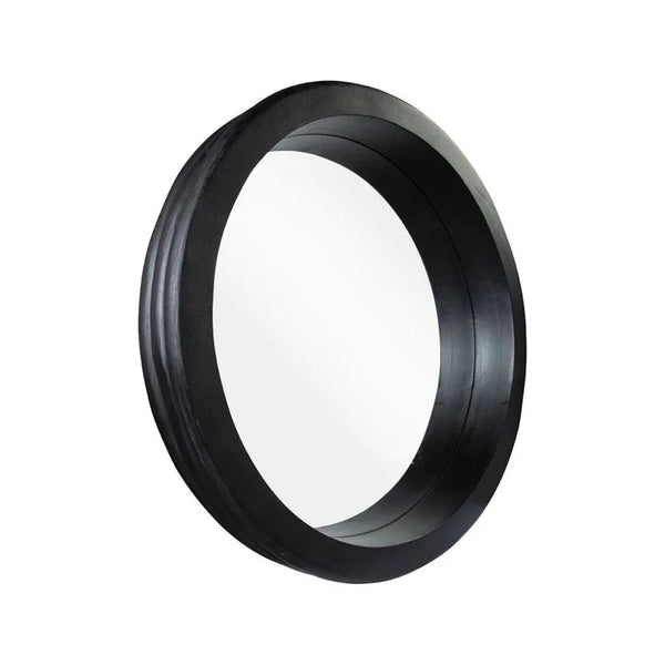 Buchanon Wood Framed Round Wall Mirror - LOOMLAN - Furniture Classics - Wall Mirrors