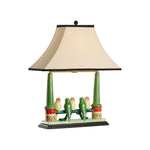 Budgies Hand Painted Glazed Ceramic Table Lamp - LOOMLAN - Wildwood - Table Lamps