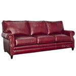 Burgundy Leather Sofa 3 Seater American Made - LOOMLAN - Uptown Sebastian - Sofas & Loveseats