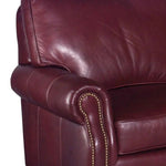 Burgundy Leather Sofa 3 Seater American Made - LOOMLAN - Uptown Sebastian - Sofas & Loveseats