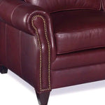 Burgundy Leather Sofa 3 Seater American Made - LOOMLAN - Uptown Sebastian - Sofas & Loveseats