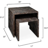 Burl Wood Brown Bedford Nesting Tables 2PC - LOOMLAN - Jamie Young - Side Tables