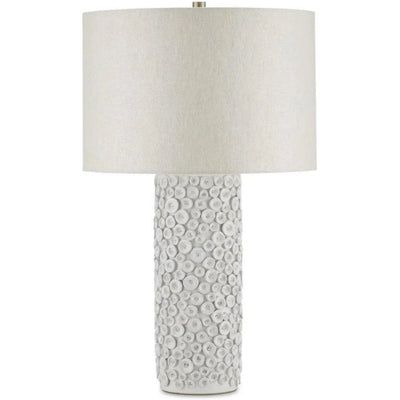 Buttons Ceramic and Metal White Table Lamp - LOOMLAN - Currey & Co - Table Lamps