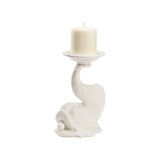 Italian Renaissance Ceramic Dolphin Candleholder