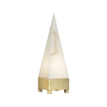 Pyramid Alabaster And Brass Made Table Lamp