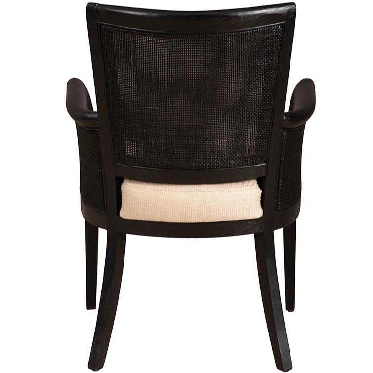 Gimble Linen Upholstered Black Arm Chair