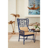 Gwyneth Rattan Frame Comfortable Wing Chair-Club Chairs-Wildwood-LOOMLAN